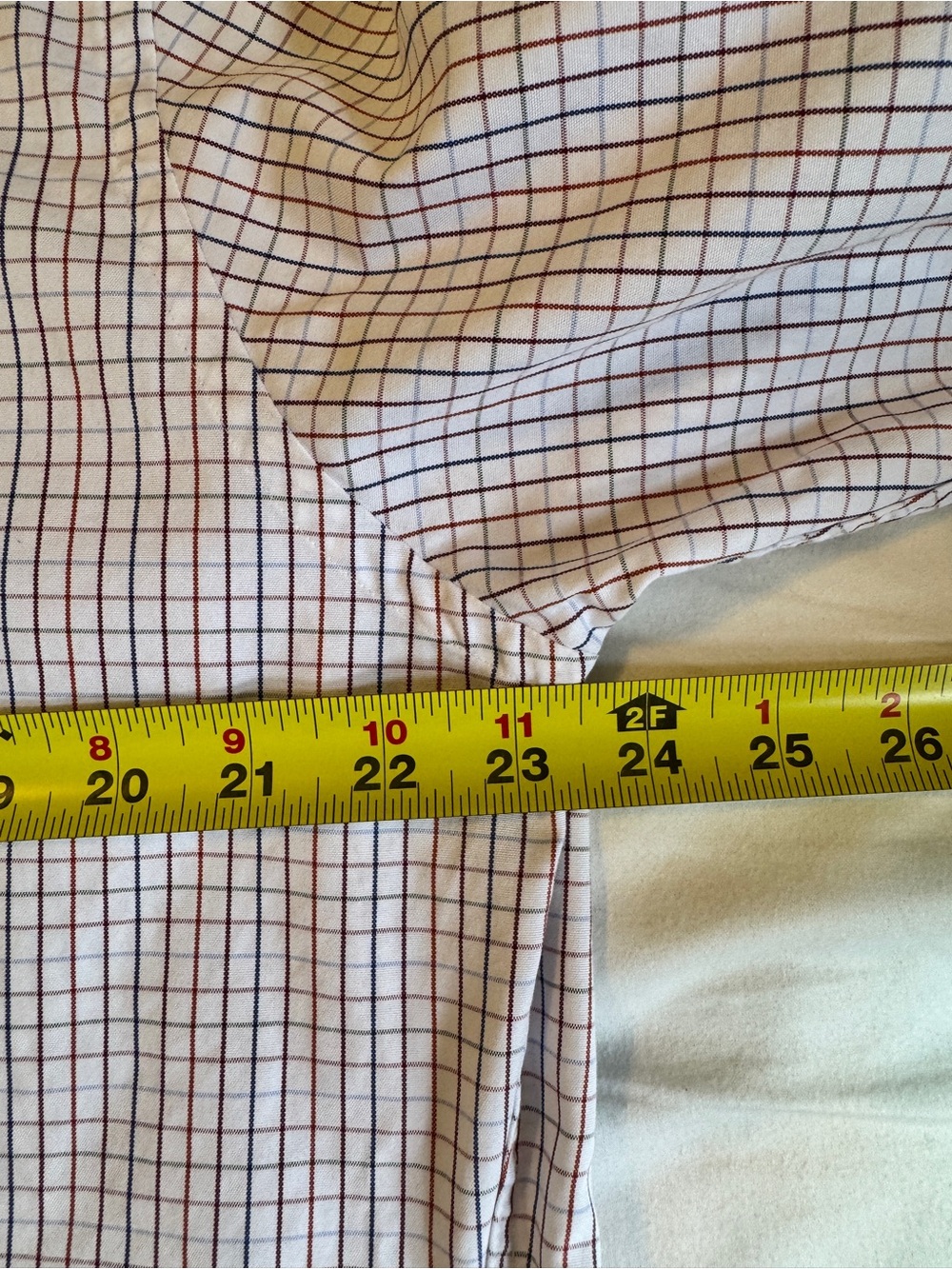 David Donahue Trim Fit Plaid Dress Shirt Men’s 17 34/35 100% Cotton large - Picture 9 of 9